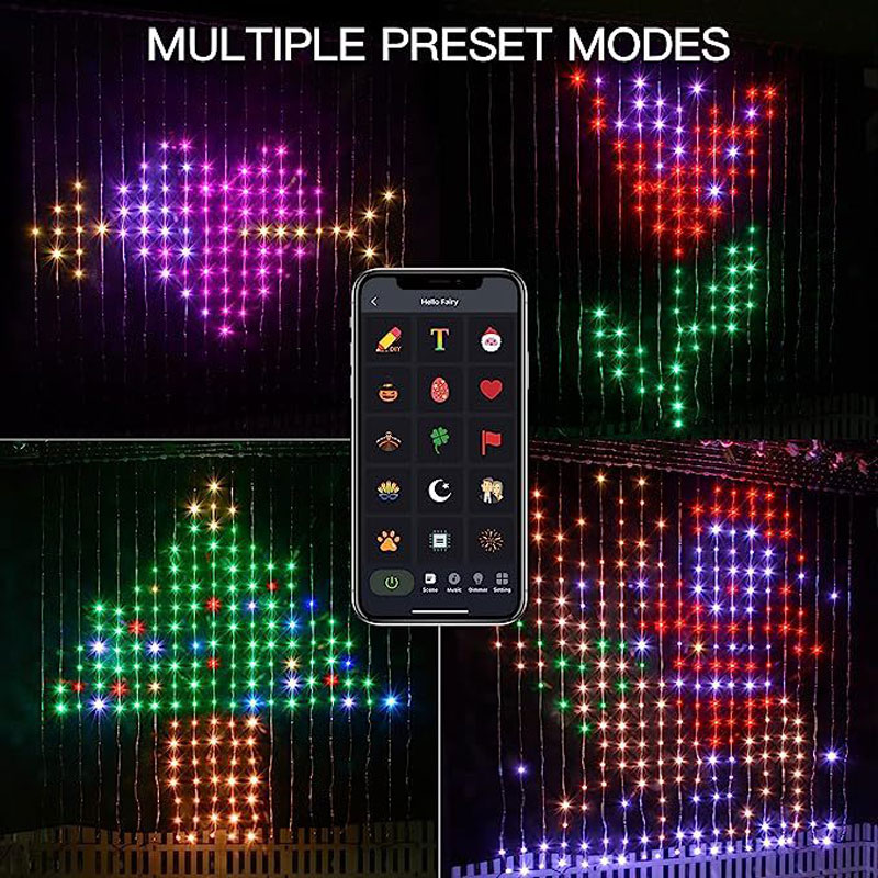 Fairy Light Curtain - Праздничные светодиодные гирлянды-шторы, синхронизируемые с музыкой
