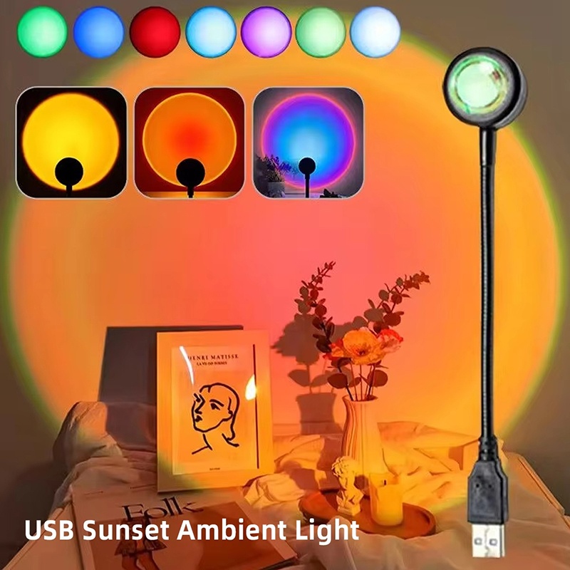 Sunset Lamp Projection - Проекционная лампа заката, украшение дома, атмосферная