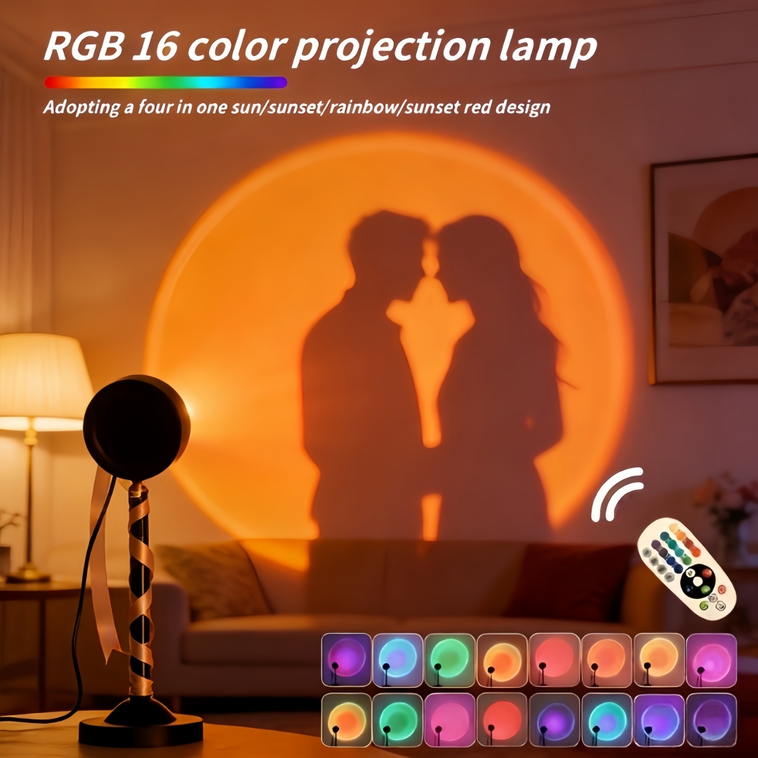 Sunset Lamp Projection - 16-цветная проекционная лампа с эффектом заката,