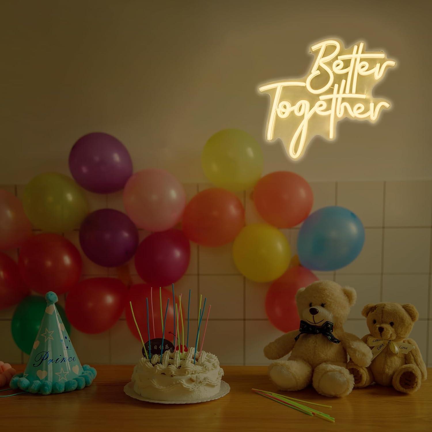 Неоновая вывеска «Better Toget – обзор и цена Lighting Decor Wedding